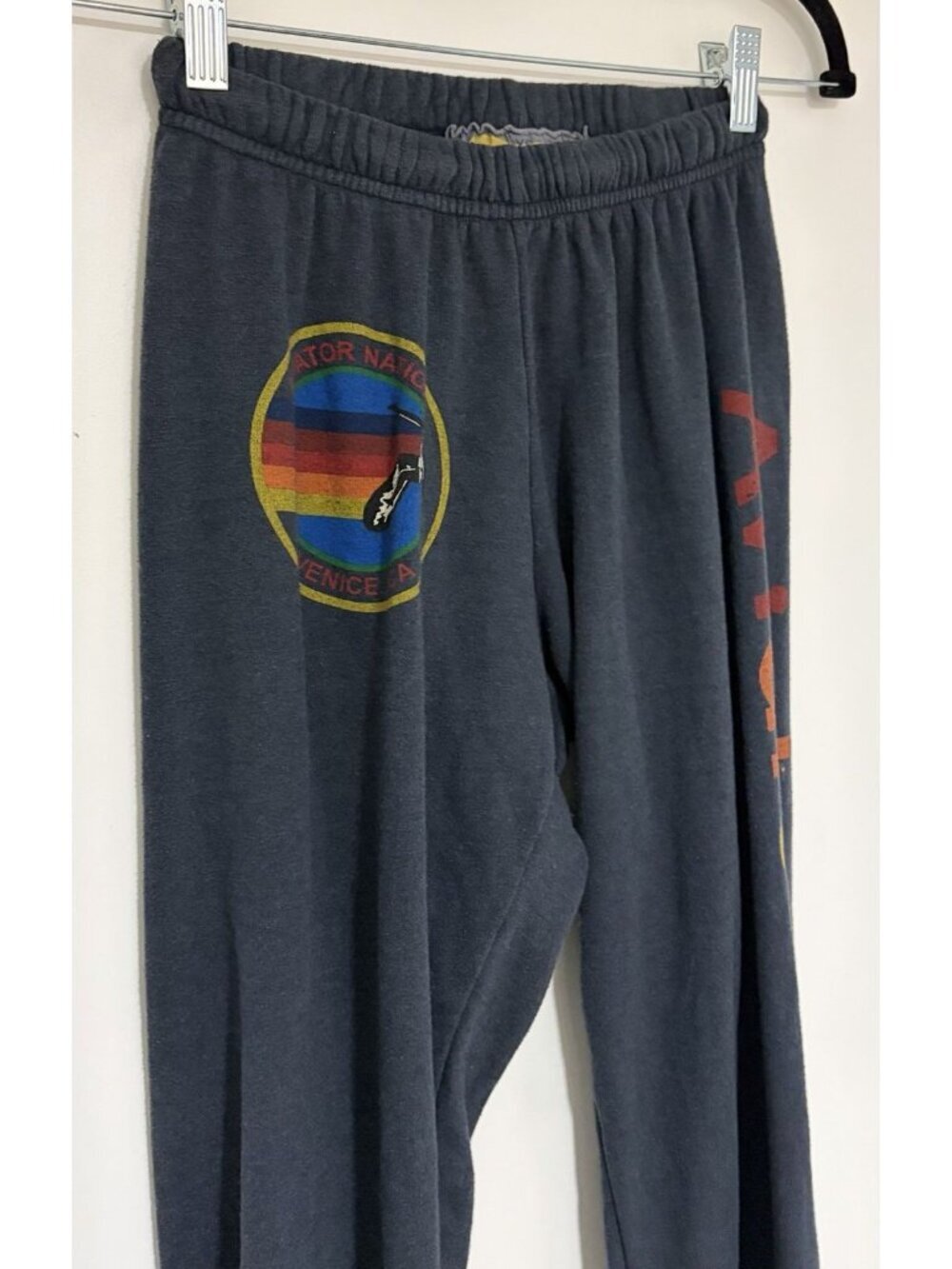 Aviator Nation Gray Rainbow Logo Venice Women’s Sweatpants Size XS - Picture 4 of 11